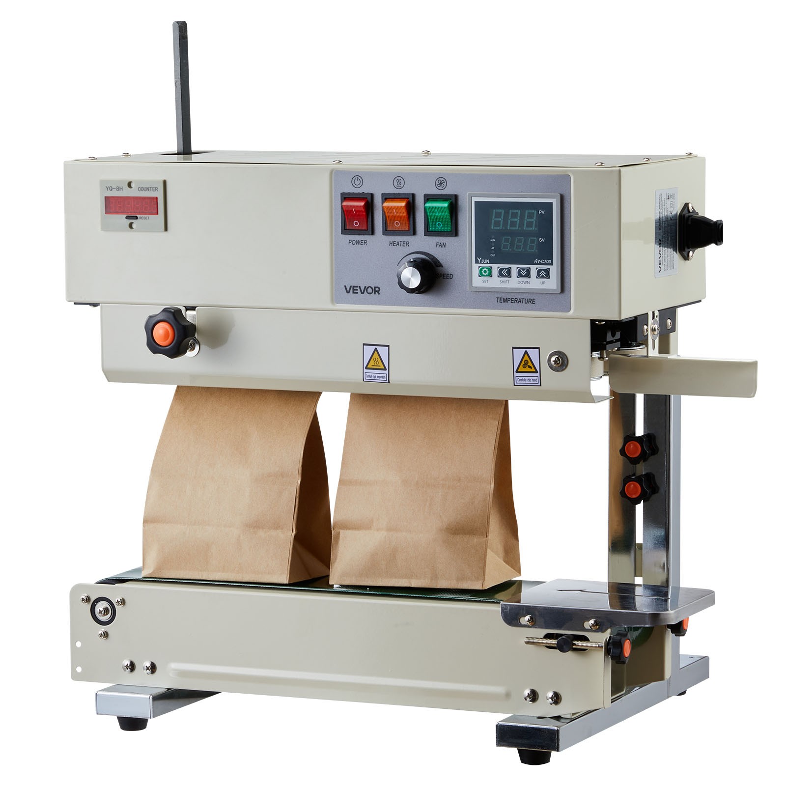 VEVOR Continuous Sealing Machine Vertical Band Sealer 0.24-0.47 in Seal Width