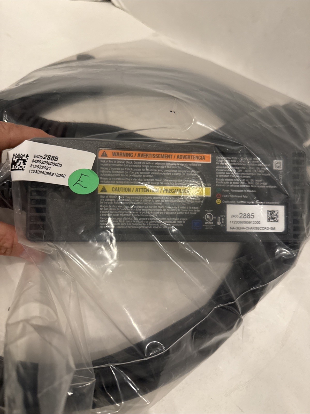 New GM EV Charger 23 Bolt Spark Chevy Chevrolet Charging Cord Set SAEJ1772 OEM