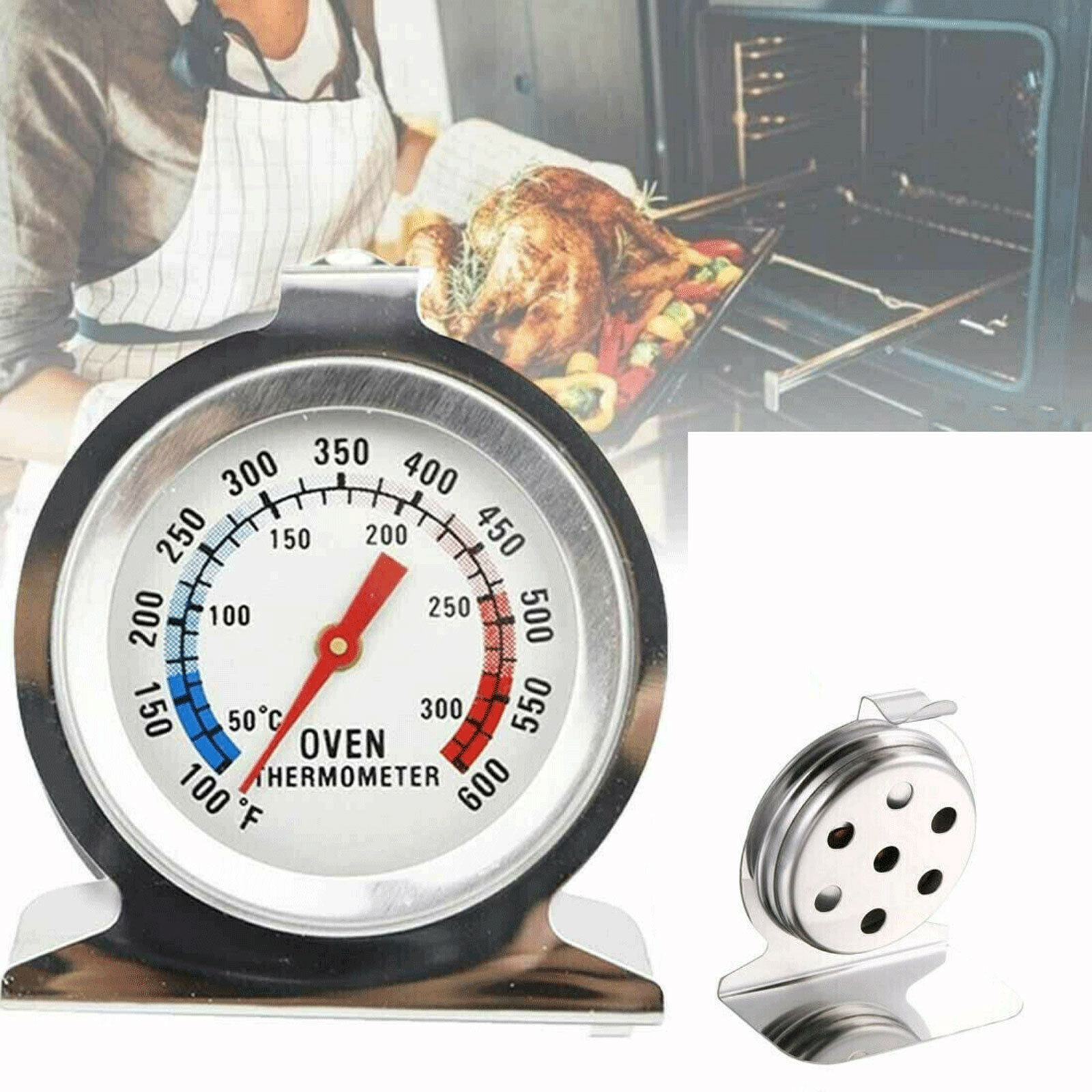 Oven Thermometer Stainless Steel Classic Stand Up Food Meat Temperature Gauge5-1
