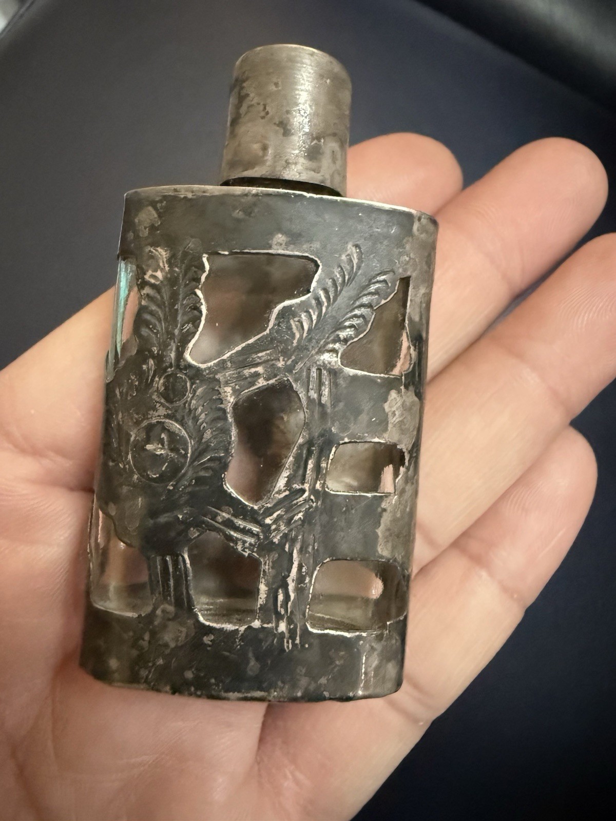 Vintage Taxco Sterling Silver 925 Perfume Bottle 3”