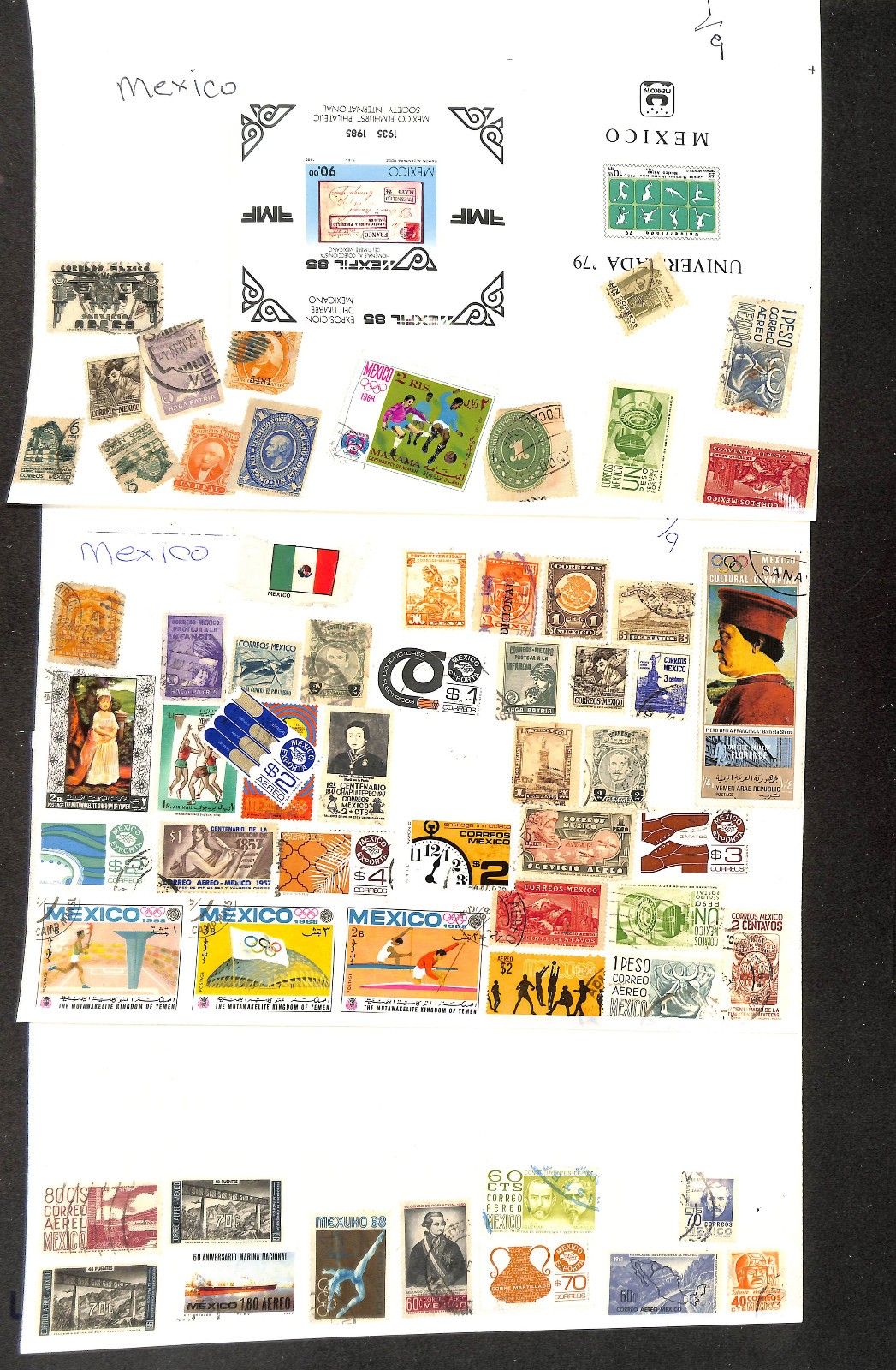 Mexico Stamp Collection on 60 Scott International Pages, 1856-1978 (BE)