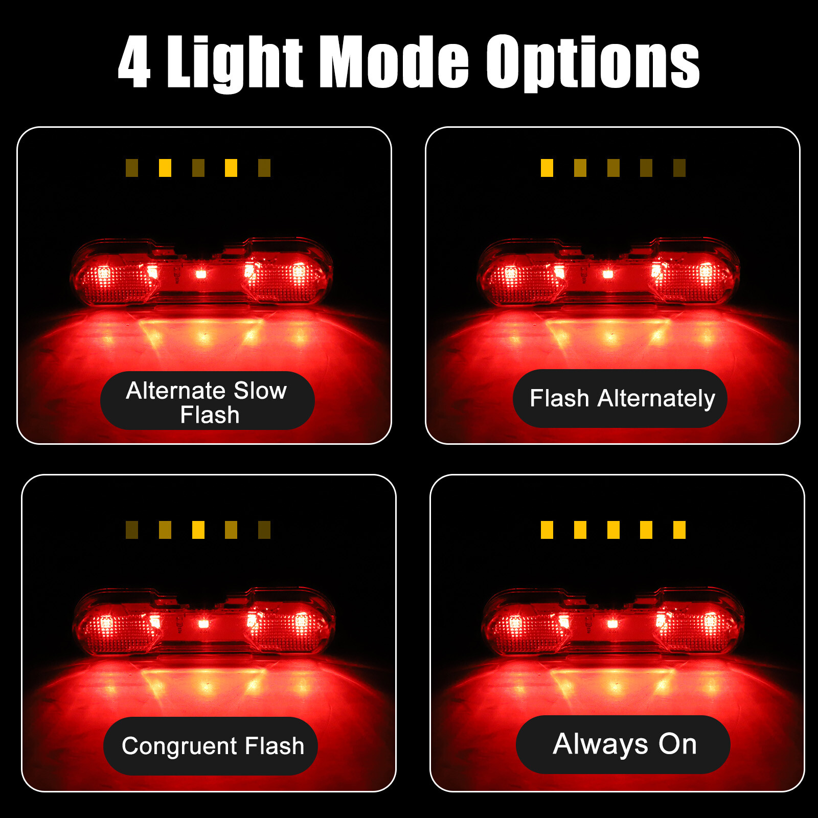 2x USB Rechargeable LED Bike Tail Light Bicycle Safety Cycling Warning Rear Lamp