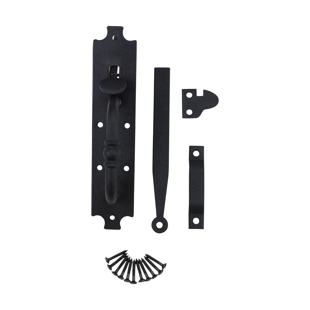 Black Cast Iron Norfolk Door Latches with Mounting Hardware Renovators Supply