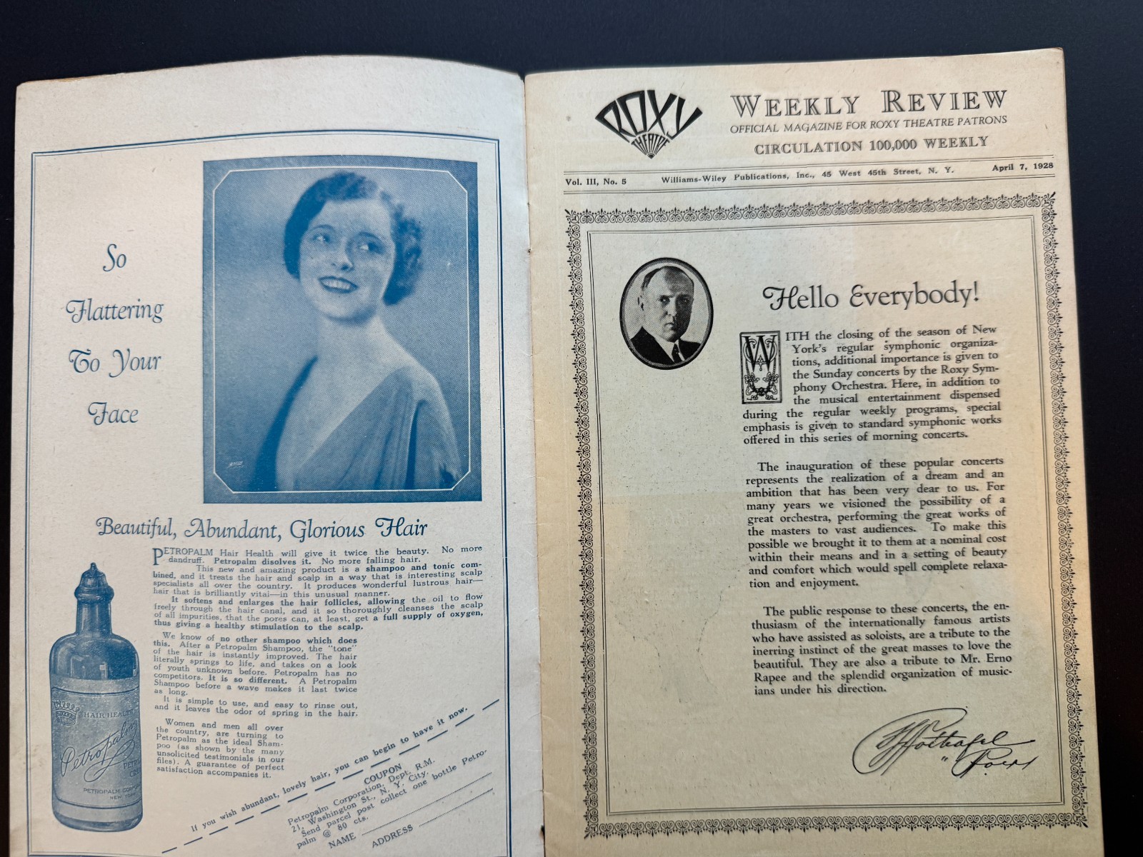 Vintage Broadway Theater Programs 1920s Art Deco Roxy, Jolsons, Majestic