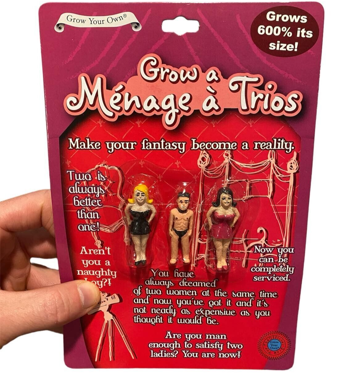 3pk Grow A Menage a Trios - Threesome - Funny Fantasy Gag Joke Novelty Gift