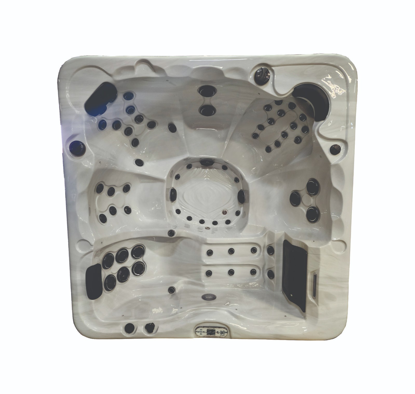 6 Person Outdoor Whirlpool Lounger Spa Hot Tub with 67 Therapy Jets