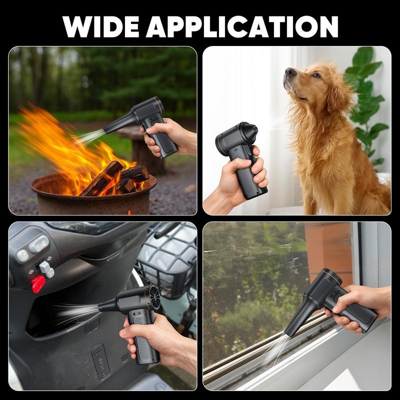 Electric Air Duster Cordless Mini Jet snow Blower Portable Turbo Fan with LED