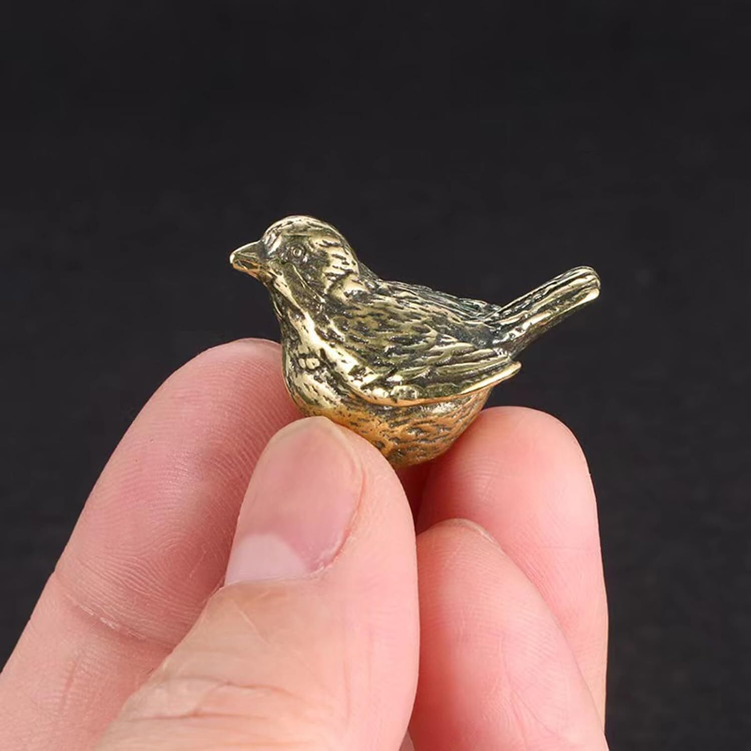 2pcs Small Vintage Brass Bird Figurine Tabletop Brass Bird Animal Statue Decor