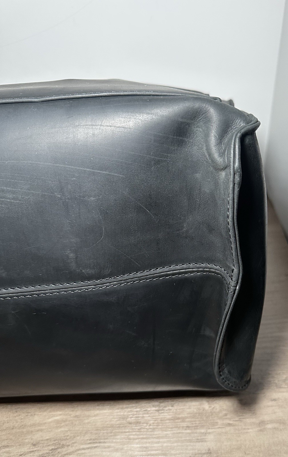 Pikore Large Black Leather Cat Carrier Tote Travel