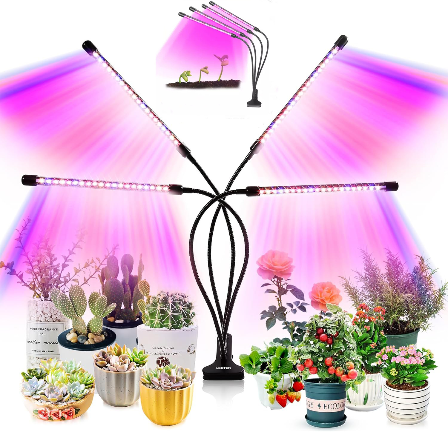 4 Heads LED Grow Light Plant Growing Lamp Light for Indoor Plants Full Spectrum