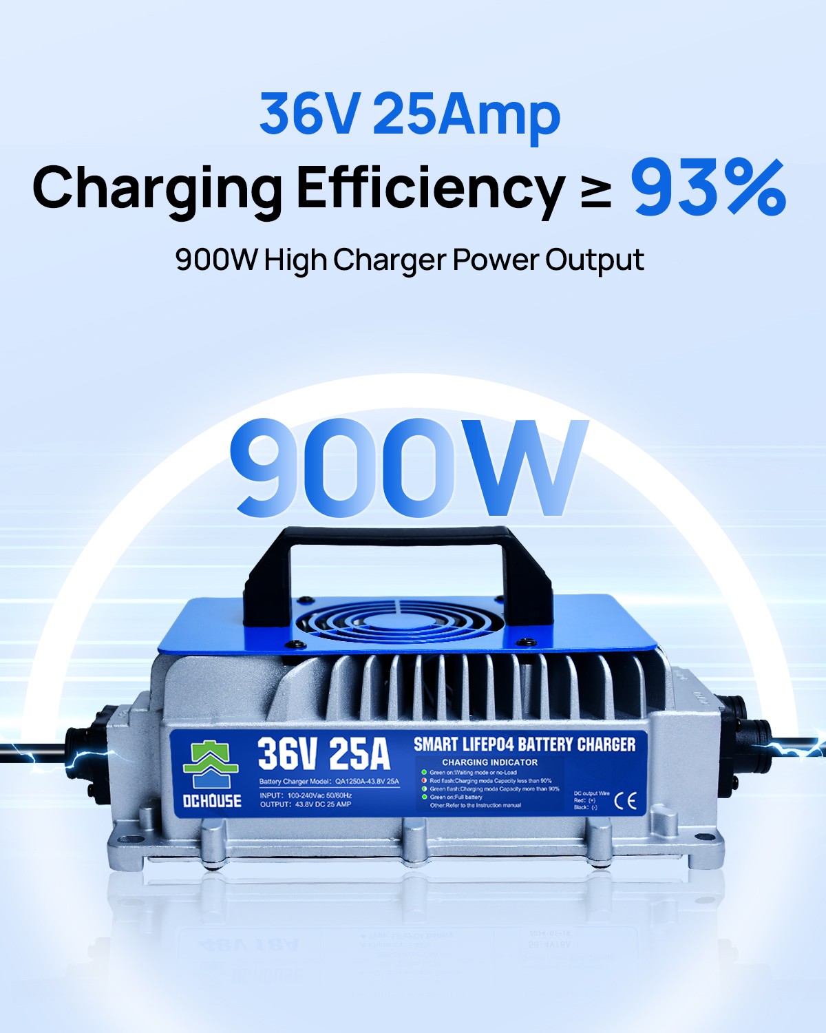 36V 100AH Metal Case Lifepo4 Lithium Golf Cart Battery with 36V 25A Charger BMS