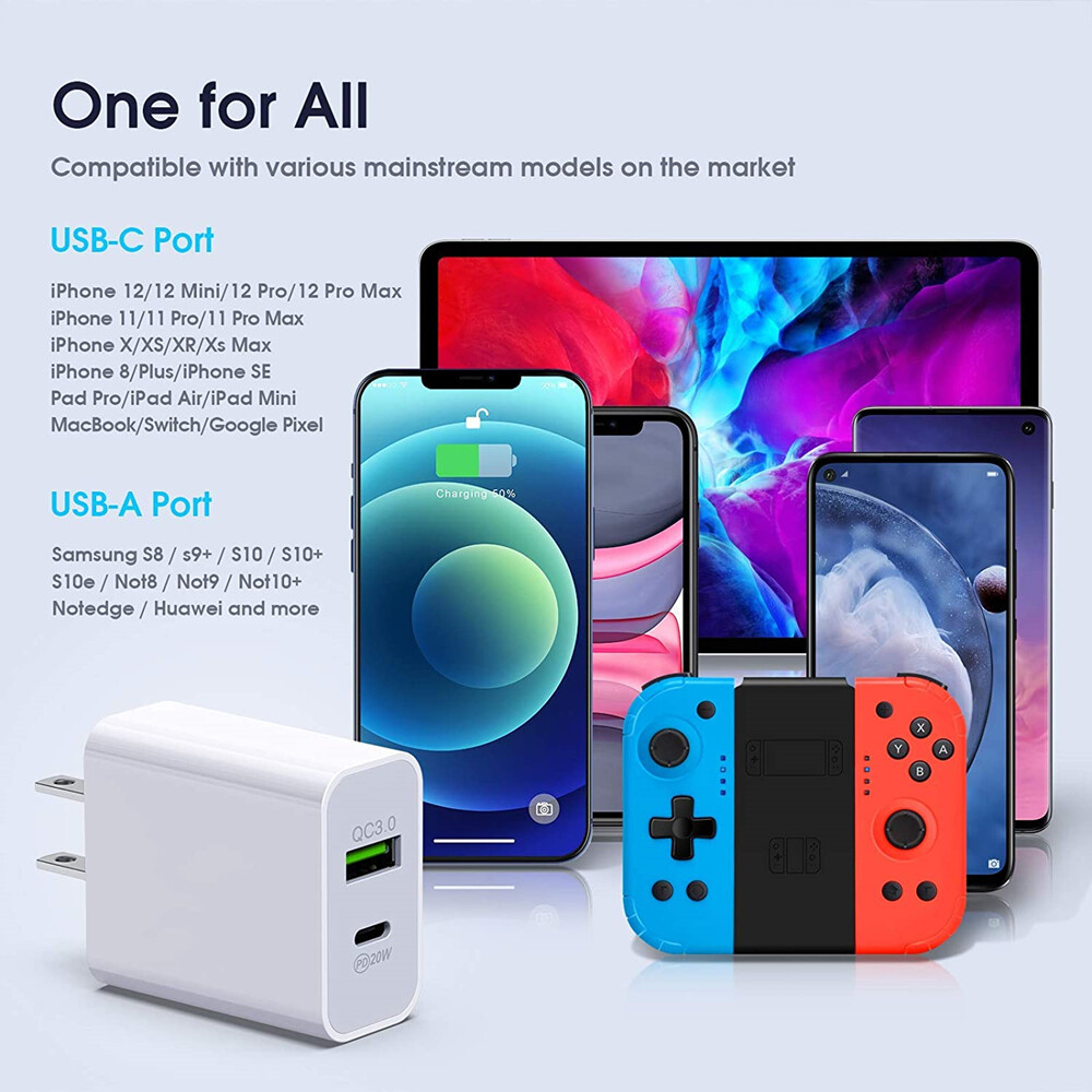 For iPhone 17 16 15 11 20W Fast Charger Block USB Type C Wall Power Adapter Lot