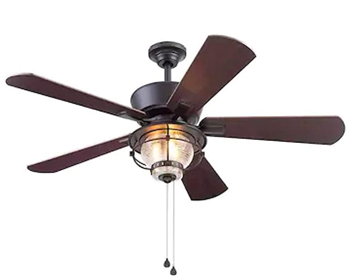 OPEN BOX - Harbor Breeze Merrimack II 52-in Matte Bronze LED - NO GLASS