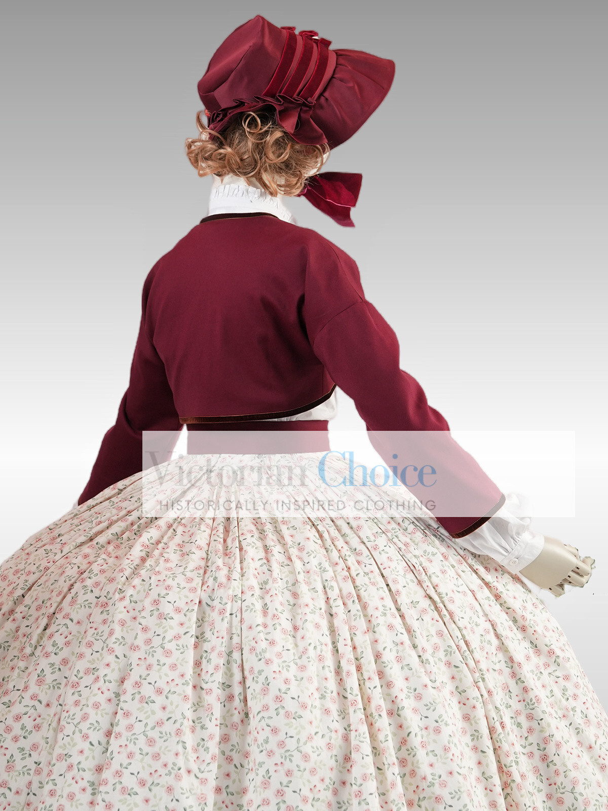 Victorian Southern Belle 19th Century Floral Dress Garden Theater Clothing 2402