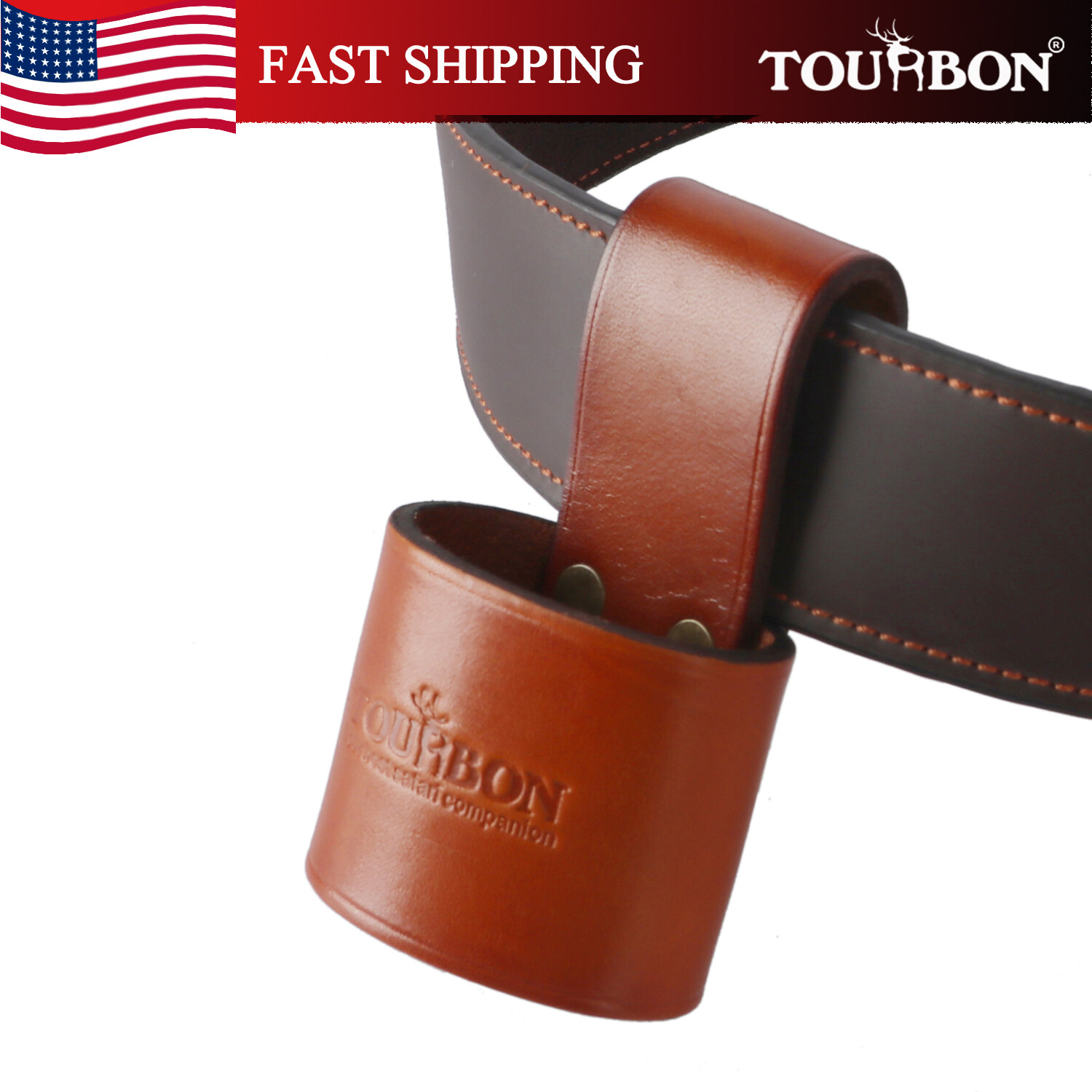 TOURBON Handcrafted Axe Holder Cowhide Leather Belt Loop Tool Carry Holster US