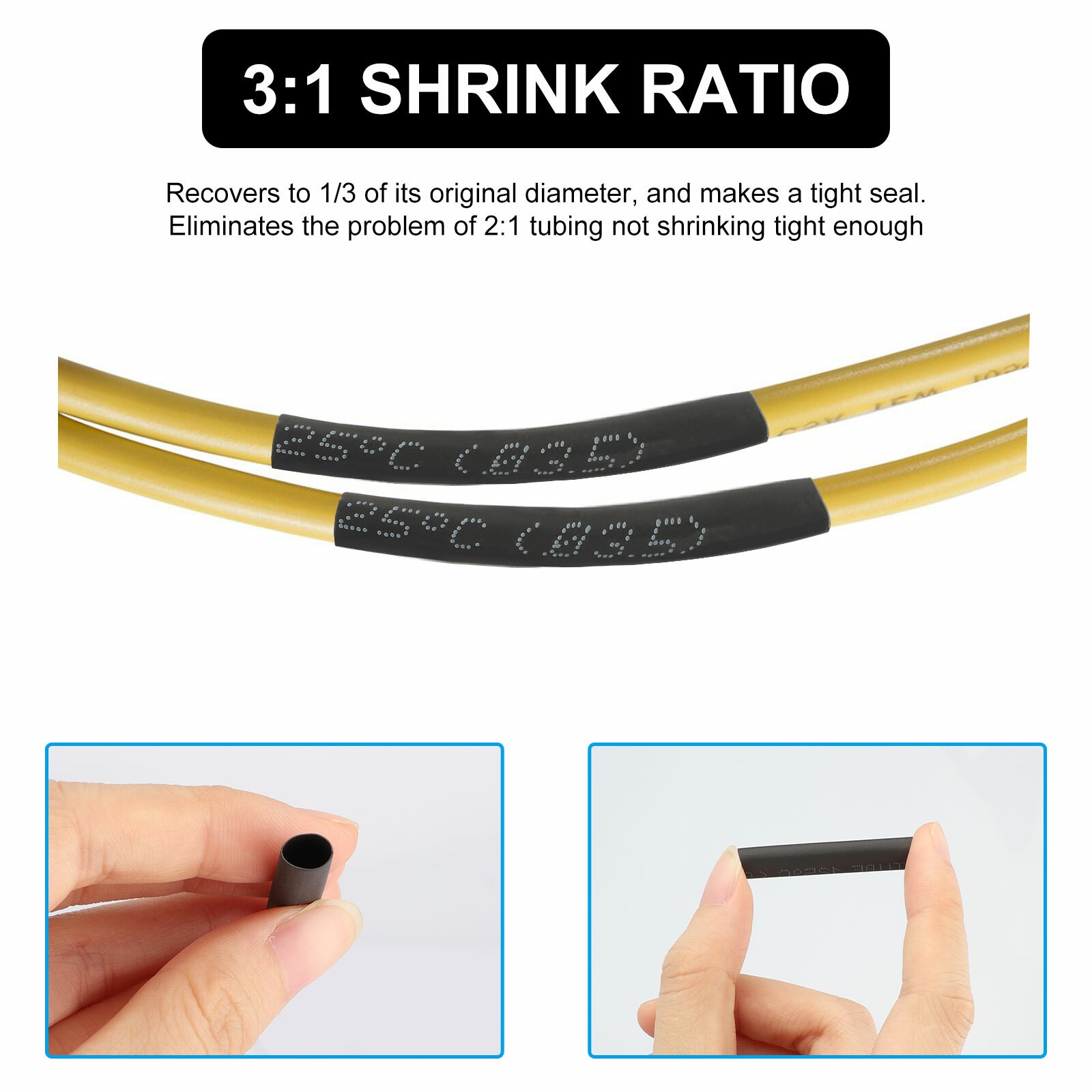 508Pcs Heat Shrink Tubing Insulation Shrinkable Tube 3:1 Wire Cable Sleeve Kit