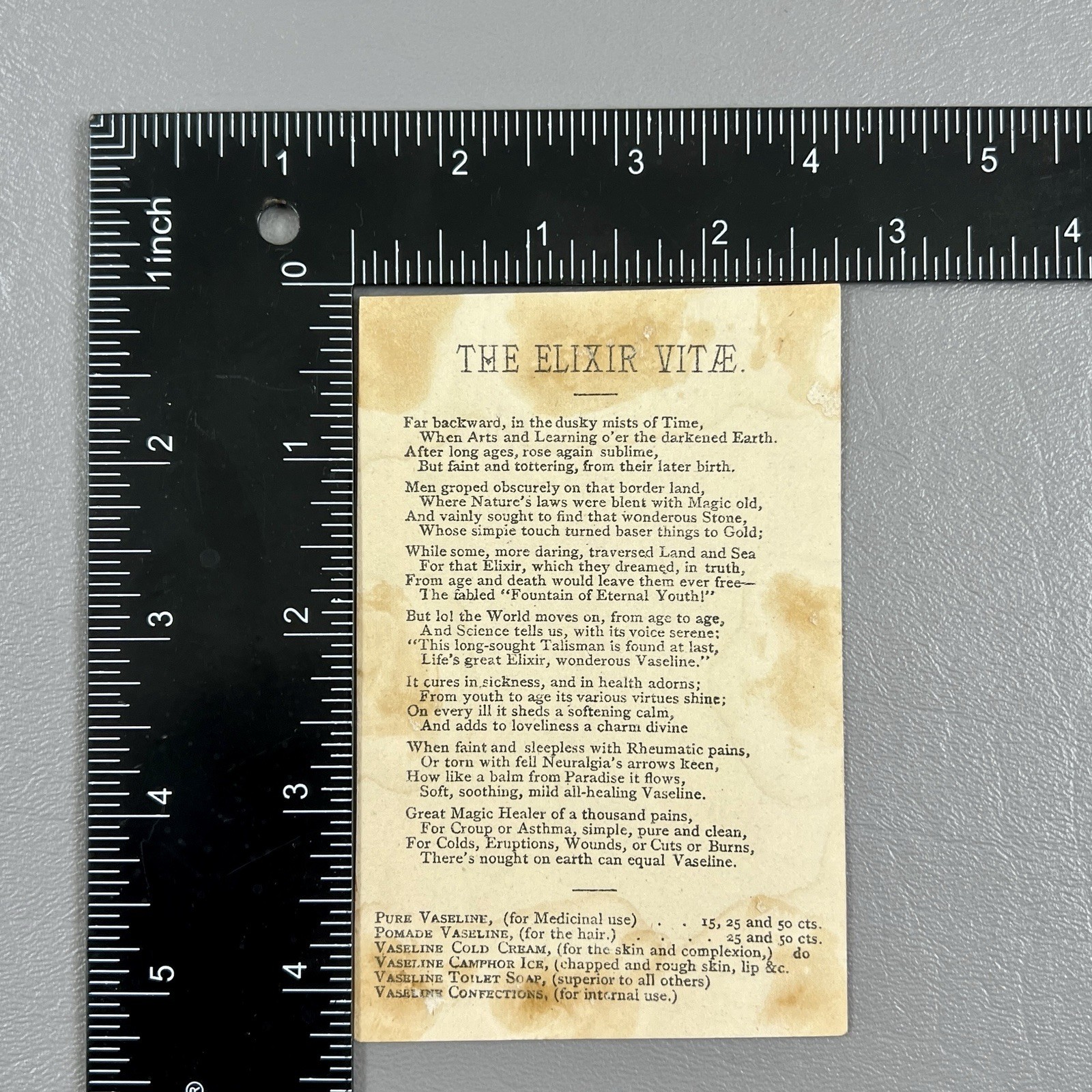 Victorian Trade Card Chesebrough Manf'g Co New York Egyptian Obelisk Central Par