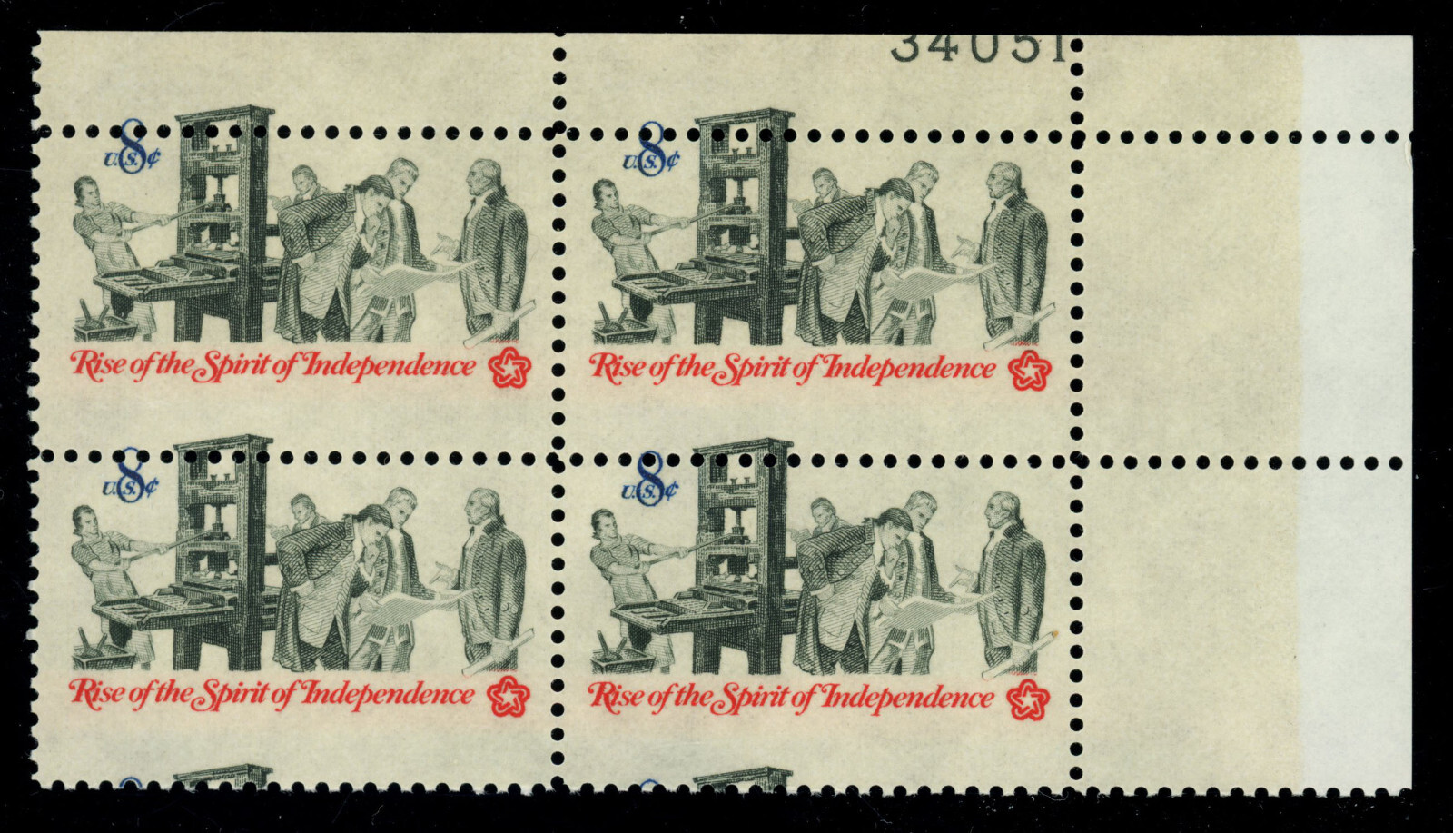 USA Scott# 1476 Mint NH Block of 4,  Perf Shift (56481)