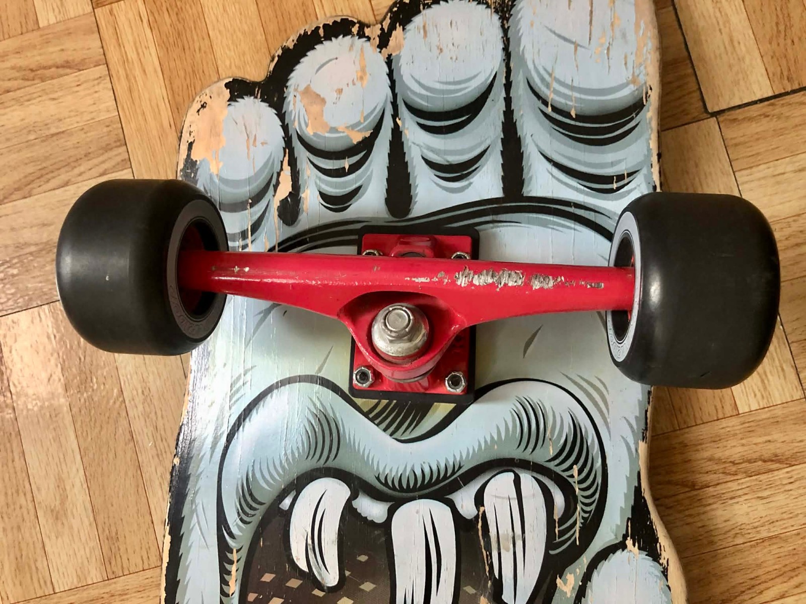 SANTA CRUZ BIG FOOT / SCREAMING FOOT -JIM PHILLIPS- USED LONGBOARD