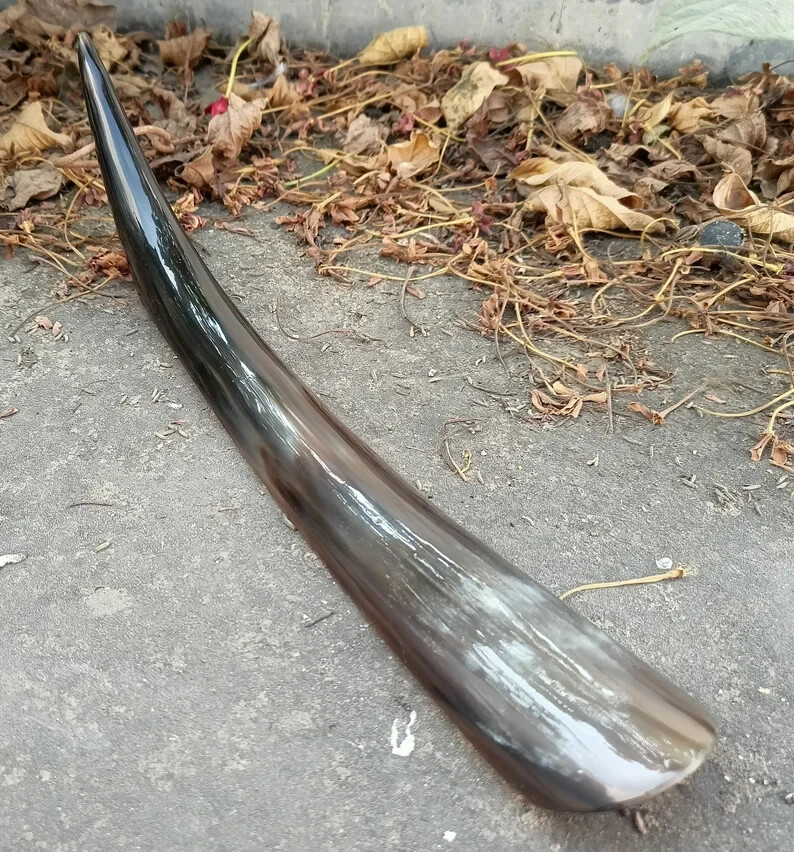 Shoe Horn Long Handle Ox Natural Finished Real Horn Personalized Unisex Gift