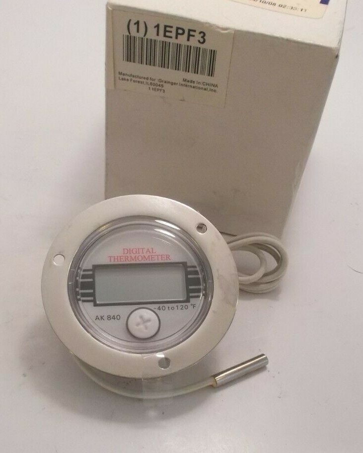 GRAINGER 1EPF3 NTC Thermistor Digital Panel Mount Thermometer (-40 to 120 Deg.)