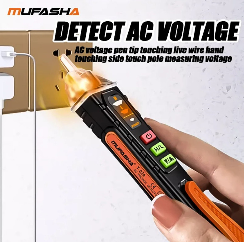 1pc MUFASHA Non-Contact Voltage Tester Pen AC 12-1000V Smart Detector - NEW