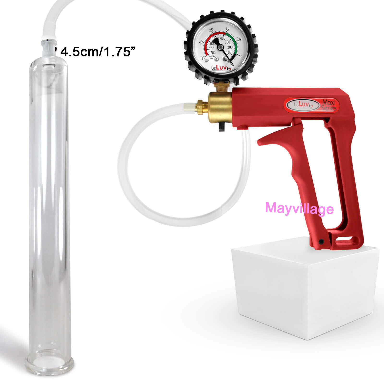 Penis Vacuum Pump Enhancer 9" Inch Length Untapered Gauge Cylinder Diameter 1.7"