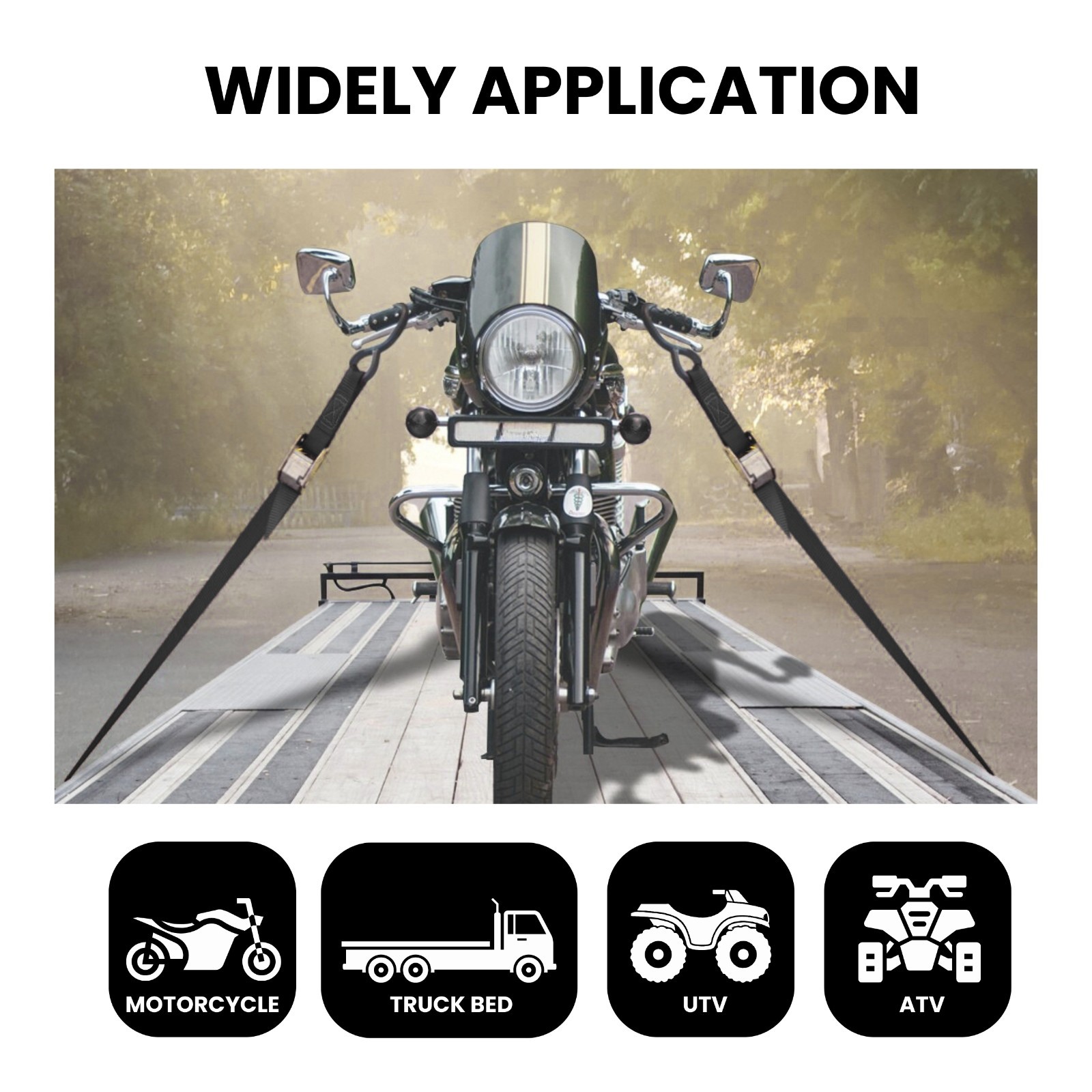 6 Pack 1"x6' Cam Buckle Tie-Down Straps w/S Hook Heavy Duty Strap for Motorcycle