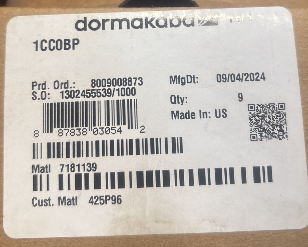 Stanley Best 1CC0BP Temporary Plastic SFIC Zero Pin Core Cylinder, Dormakaba