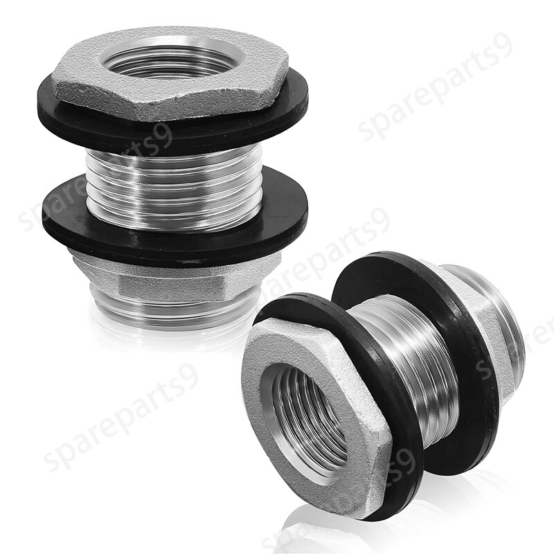 Stainless Steel Bulkhead Tank Fitting 3/4" GHT Male to 1/2" NPT Female Thread