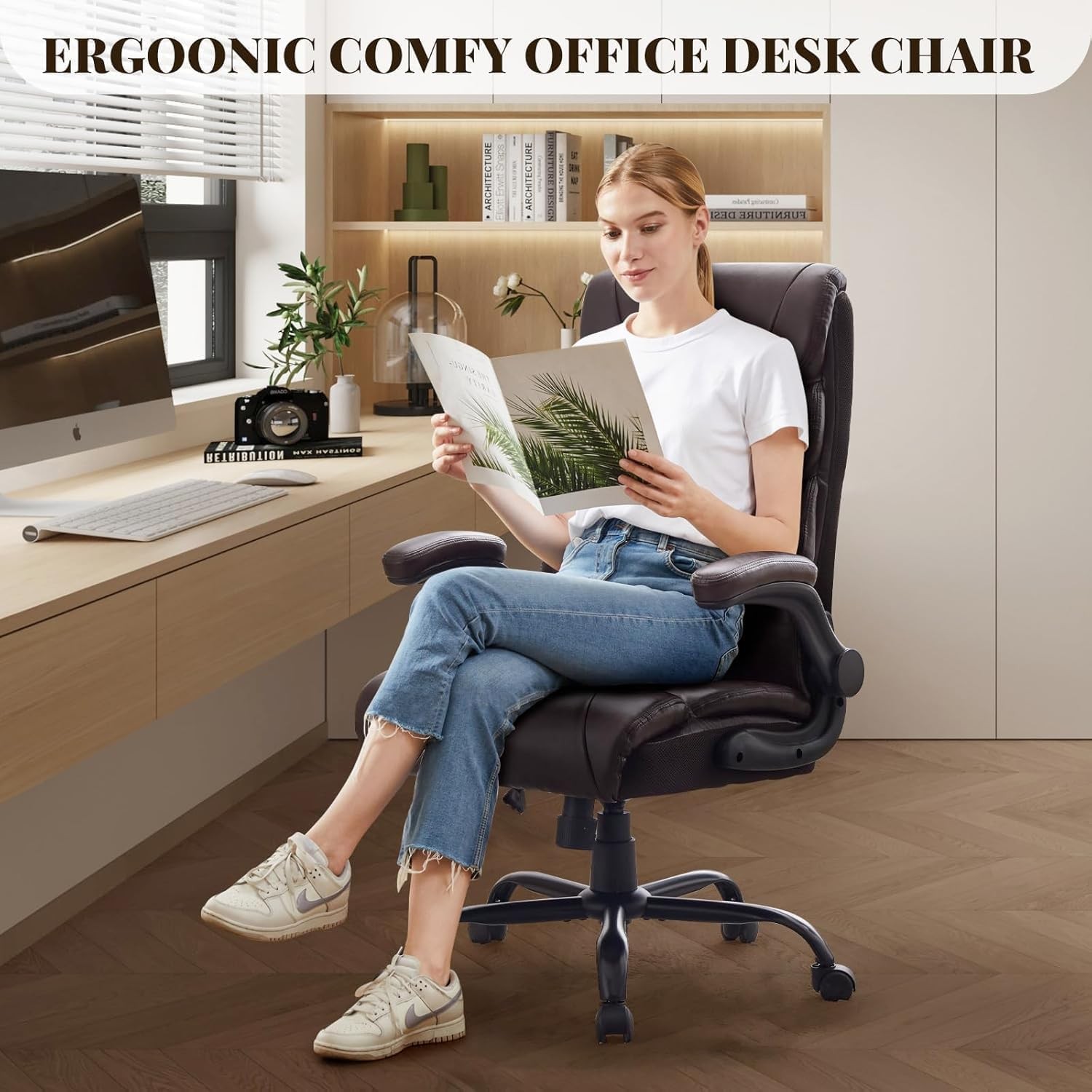 500lbs Big and Tall Office Chair Wide Ergonomic Computer Desk Chair Adjustable