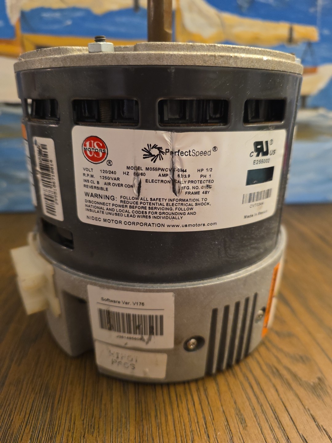 US Motors Furnace Blower Motor 1/2 HP Motor Model M055PWCVT-0344