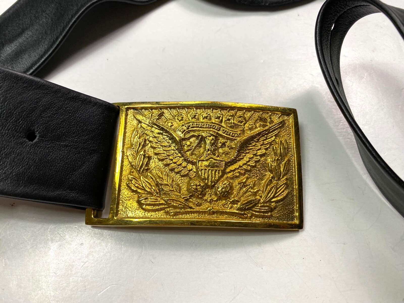 CIVIL WAR US UNION NCO SARGENT M1851 LEATHER SWORD SABER BELT & BUCKLE