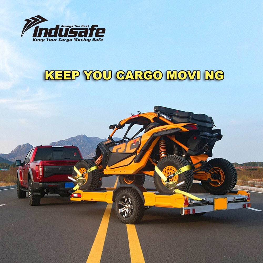 4 Pack Flat Hook Car Tie Down Straps Auto Hauler Ratchet Strap Kit Side Mount