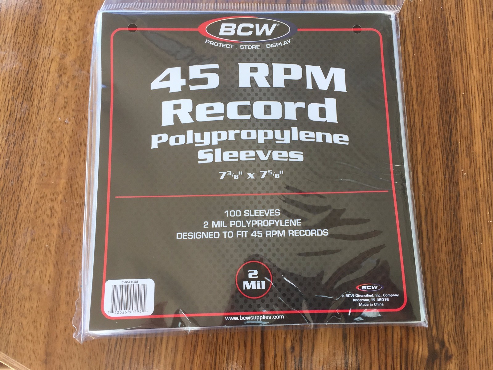 100 - BCW 45 RPM Record Poly Sleeves 7 3/8 X 7 5/8 - Acid Free Archival 2-Mil