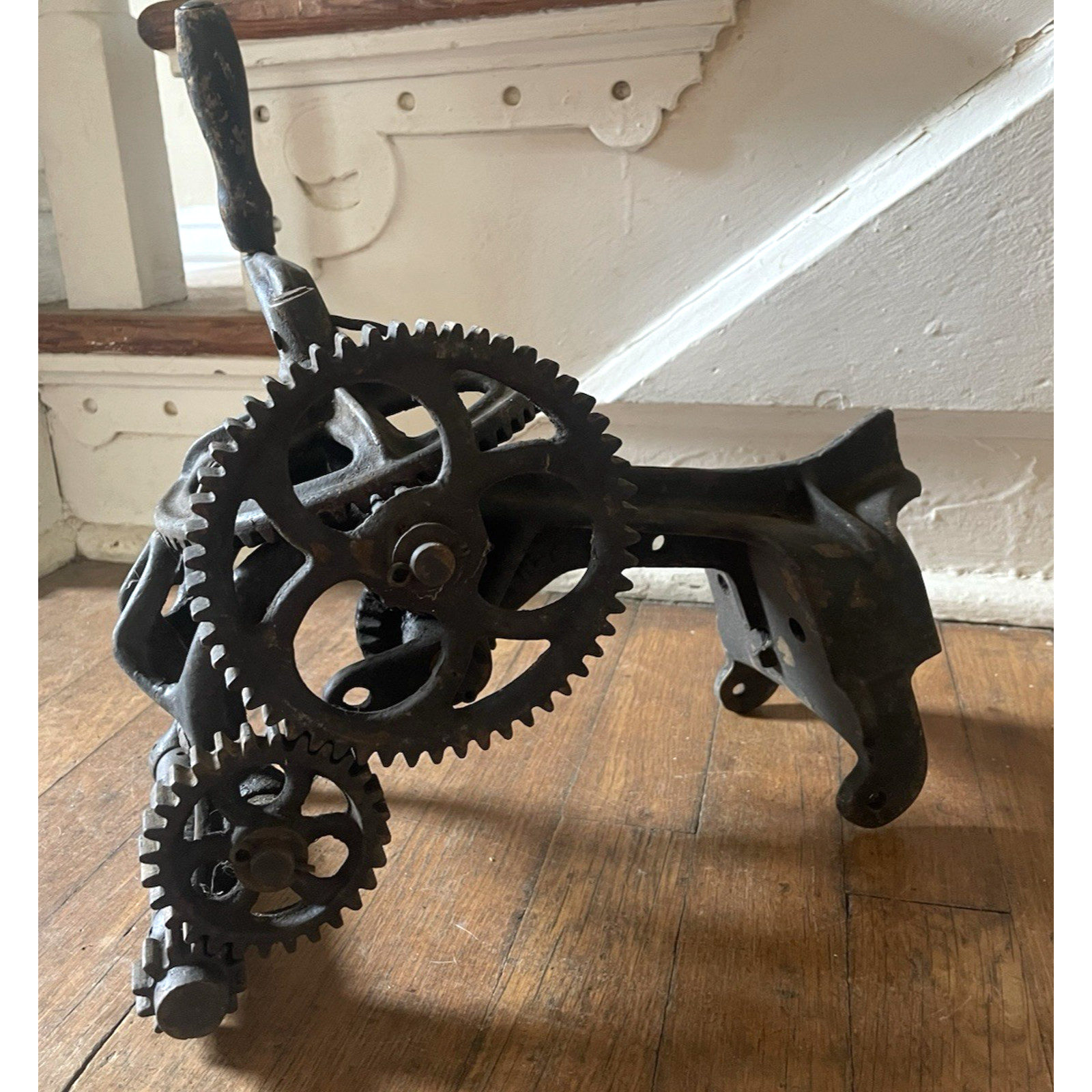 Antique Deering Blade Sharpener Grinder Farm Tool 3 Gears Cast Iron Steampunk