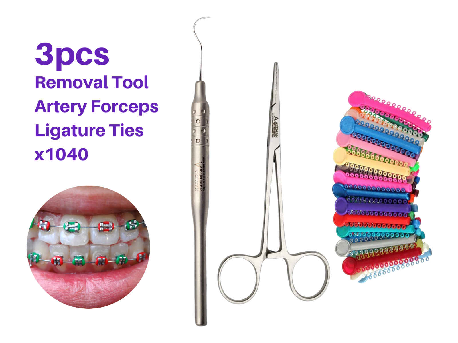 Dental Braces Color Changing Kit, Orthodontic Ties Changing kit ARTMAN