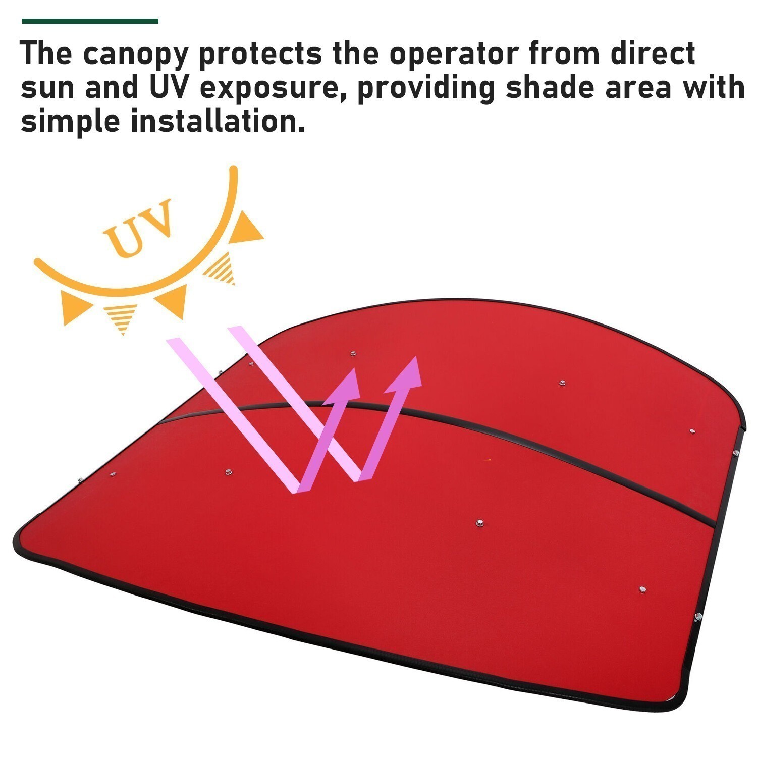 Sun Shield Tuff Top Tractor Canopy Kit For 2" x 2" or 2" x 3" ROPS 48" X 52"-Red