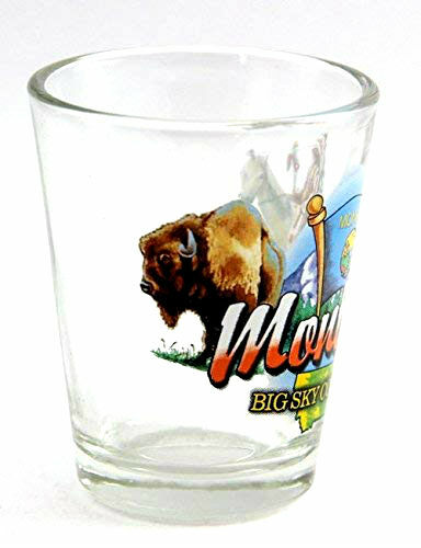 MONTANA BIG SKY COUNTRY STATE ELEMENTS SHOT GLASS SHOTGLASS
