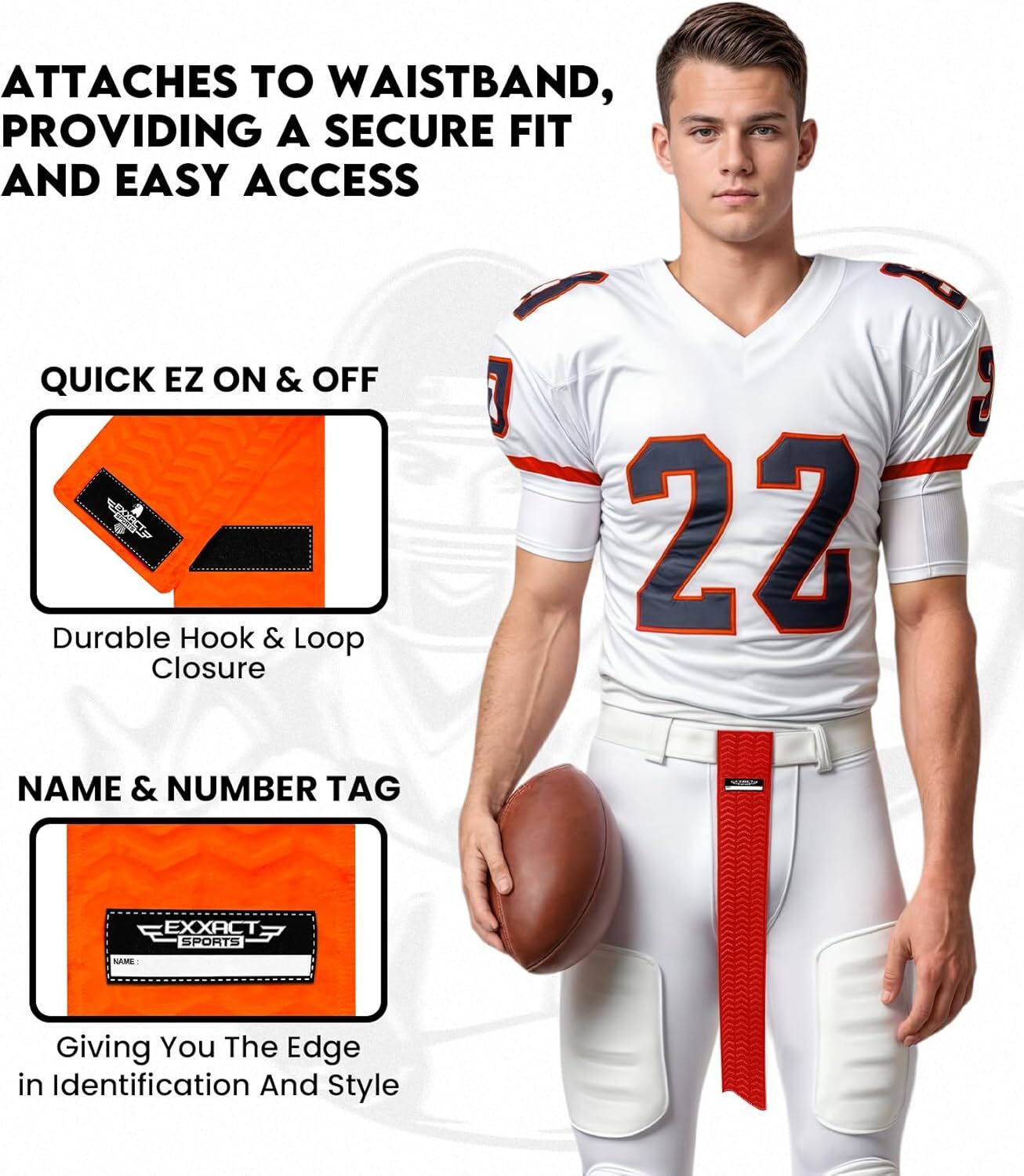 Exxact Sports Streamer Football Towel with Hook & Loop Fastener,Ultra Thin Towel