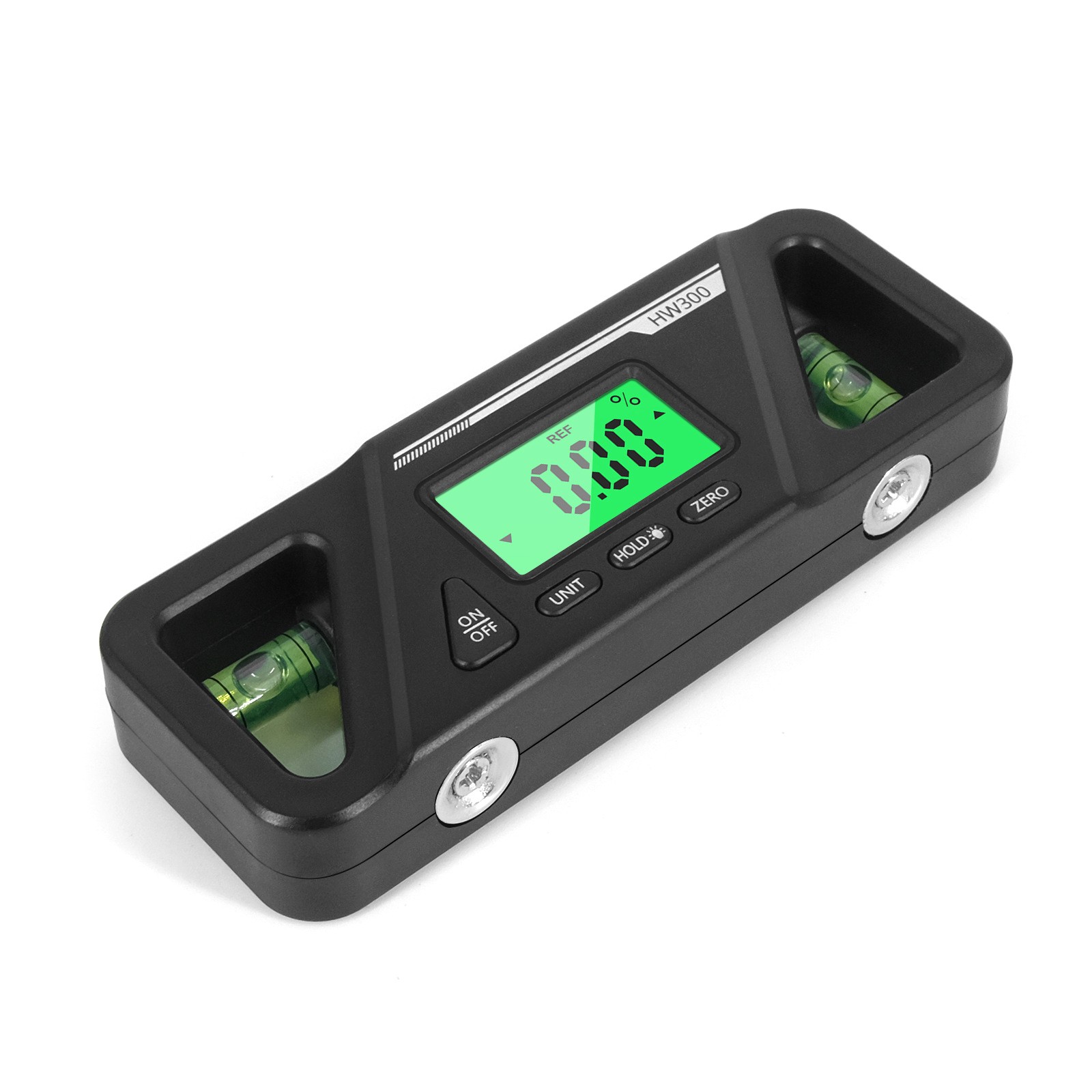 Black Portable Magnetic Base Digital Level Tool Inclinometer Protractor