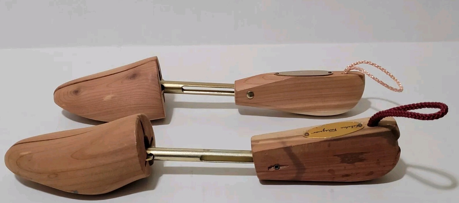 Salvatore Ferragamo Two Different Wooden Shoe Tree Metal Molds - Size Medium