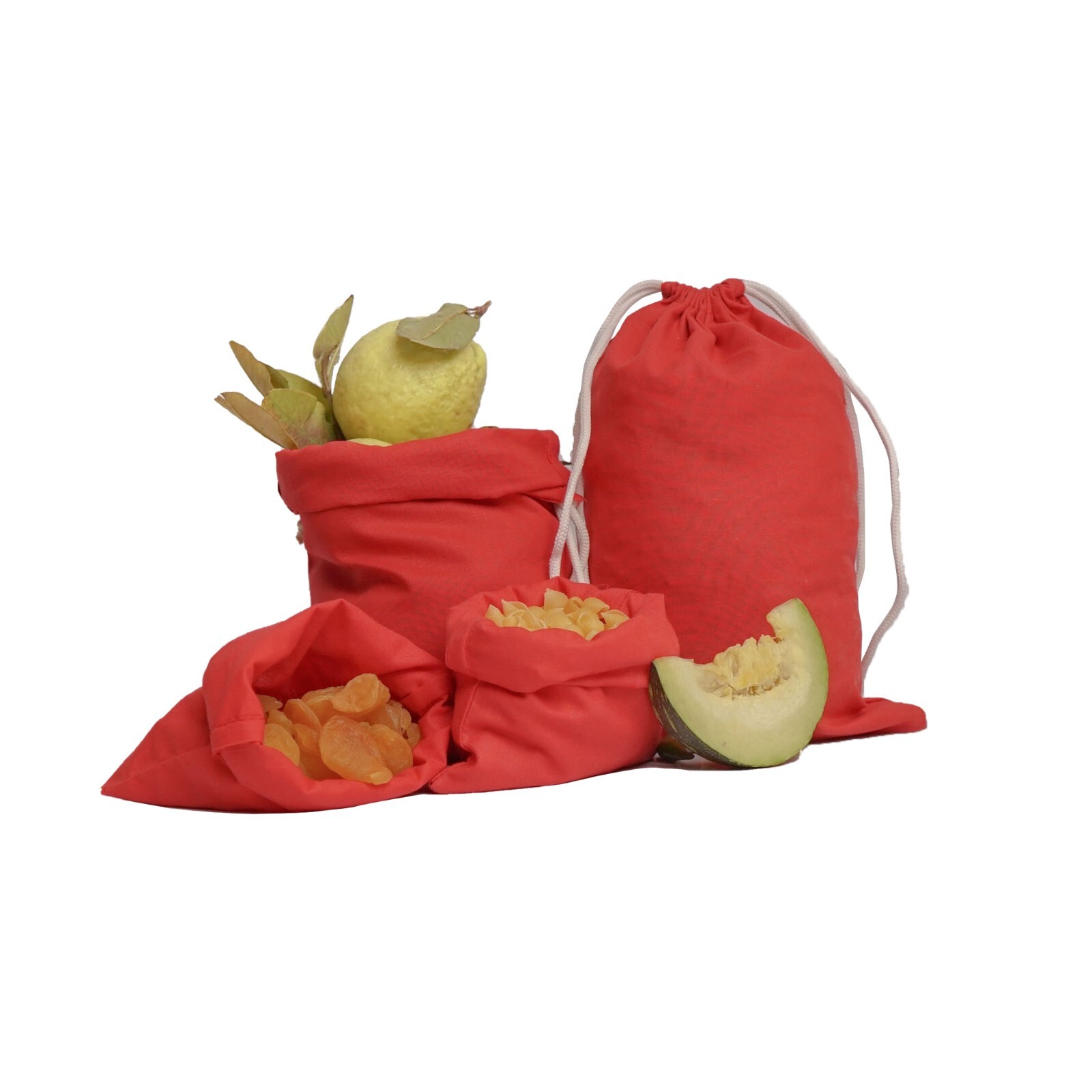 Biglotbags - Premium Red 145 GSM Cotton Double Drawstring Reusable Muslin Bags