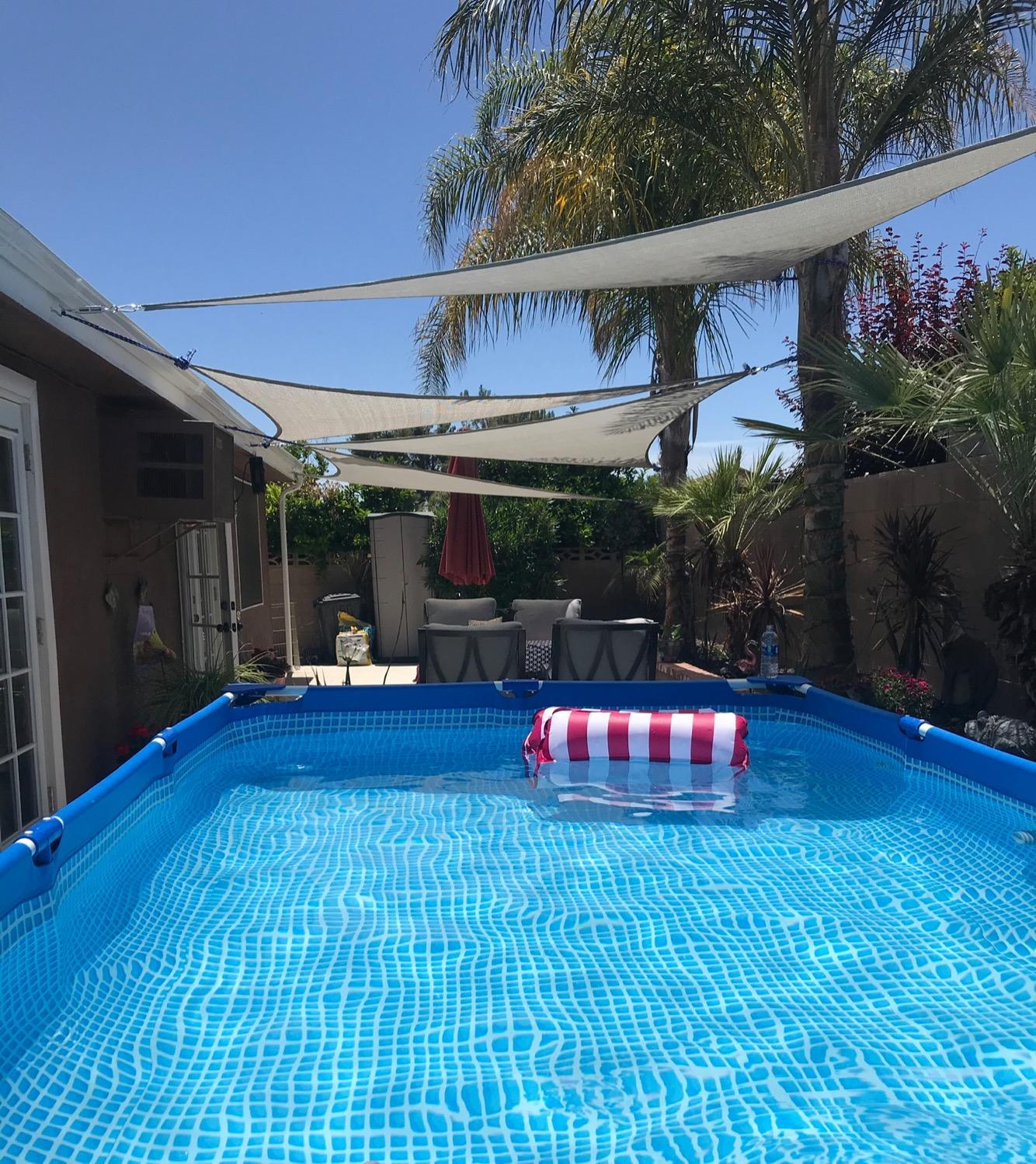 Sun Shade Sail Rectangle Triangle Gray Curved Canopy Cover Garden Pool Yard