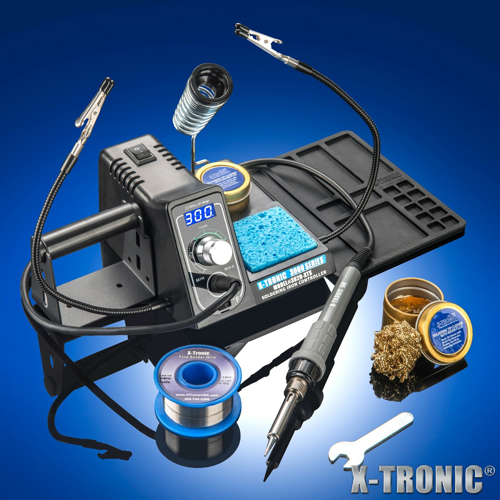 X-Tronic #3020-XTS 75 Watt Digital LED Display Soldering Iron Station Kit