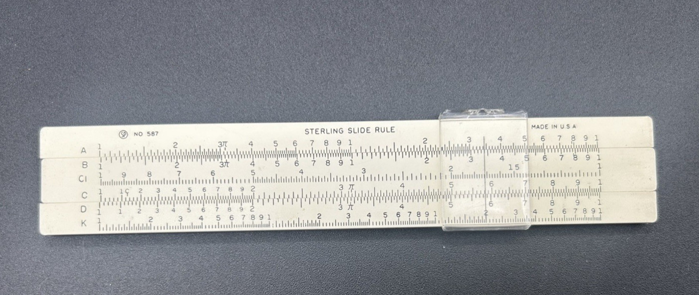 Vtg. Cica 1970s Esso Enjay Career / Employee Promo Sterling Slide Rule 587