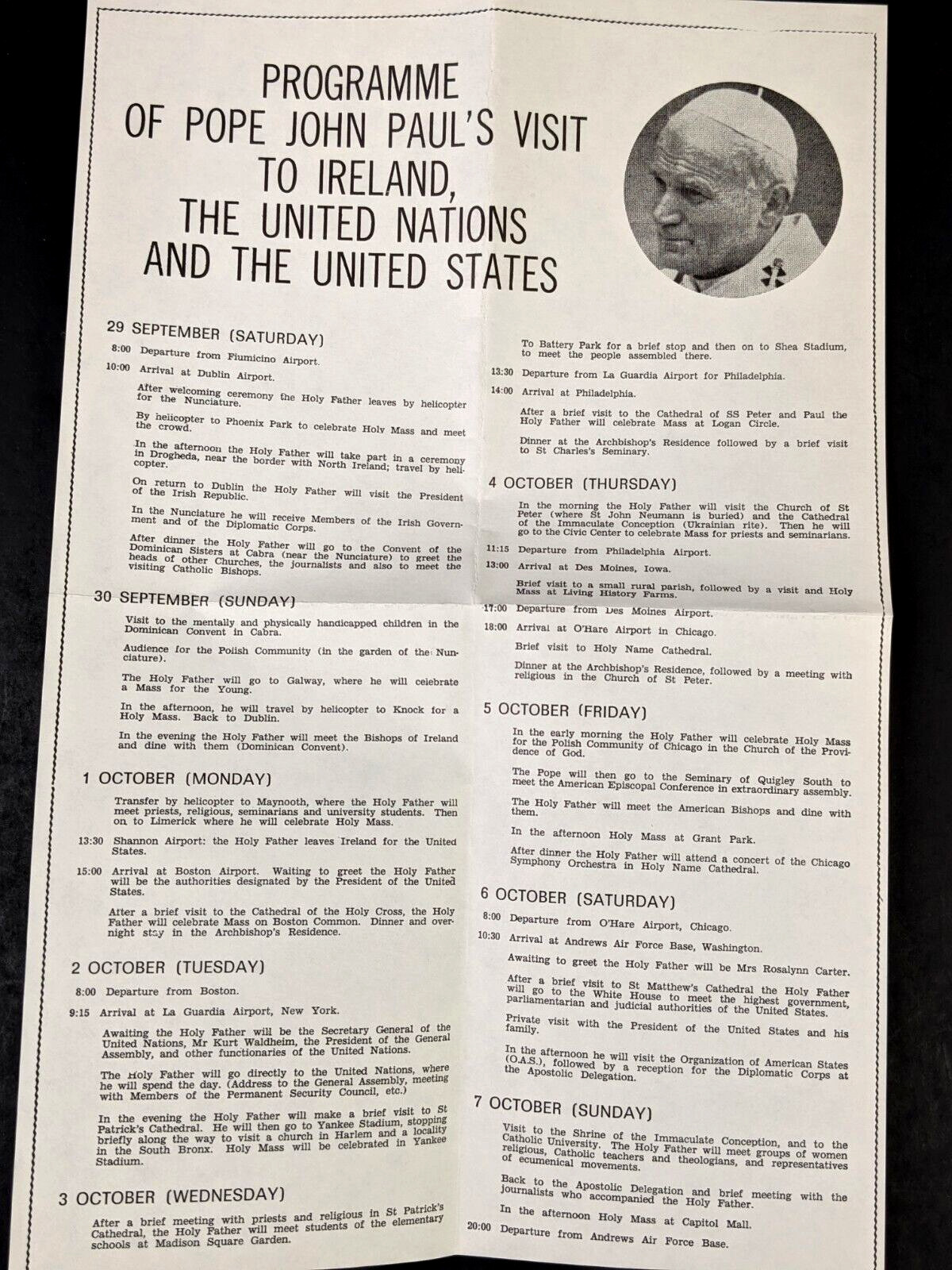 Pope John Paul II, The Golden Series Trip to Ireland, US & UN Covers