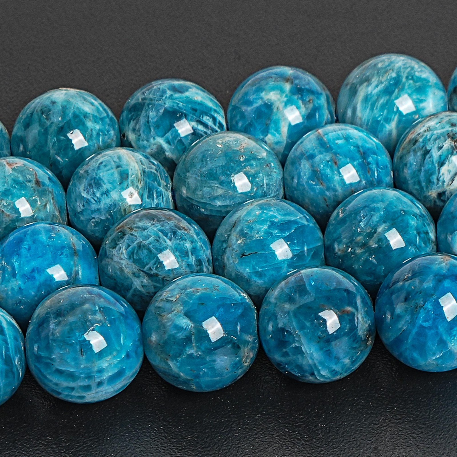 Blue Apatite Beads Natural Grade AA Gemstone Round Loose Beads 6MM 8MM 10MM