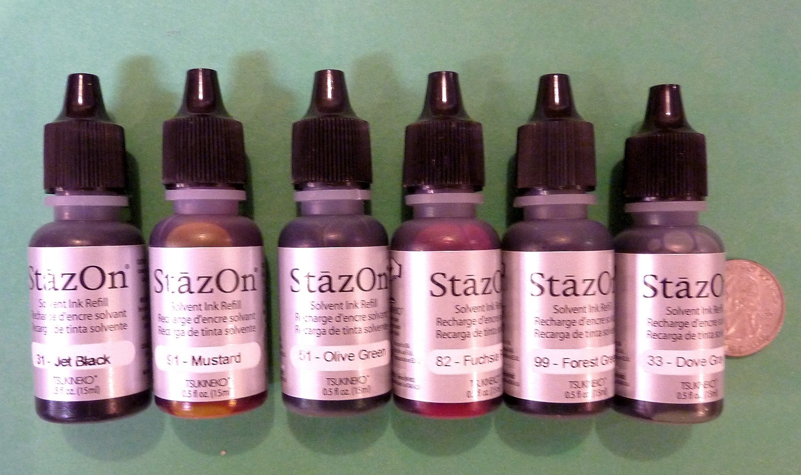 STAZON Solvent Ink Refill, 0.5 Fl. oz. (15 ml) - Your Choice of Color