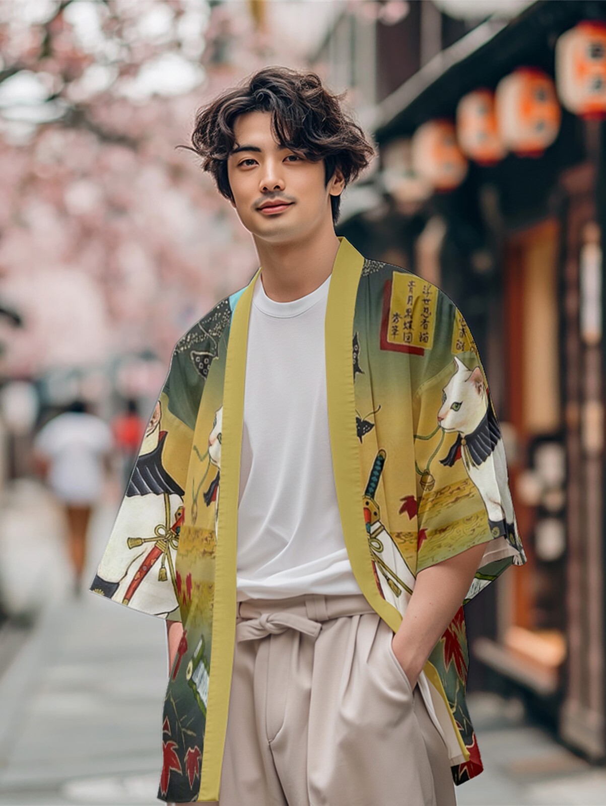 Niepce Unisex Japanese Graphic Lightweight Kimono Cardigan Shirt Tops